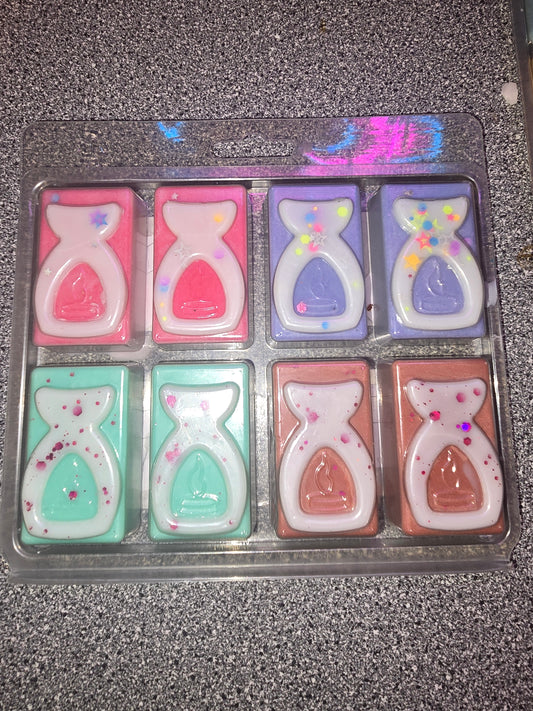 8 section large clamshell wax melts cute burner design