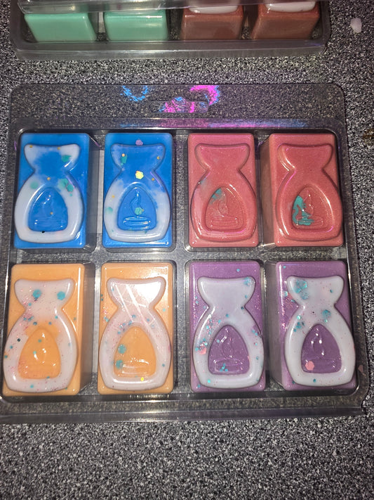 8 section large clamshell wax melts cute burner design