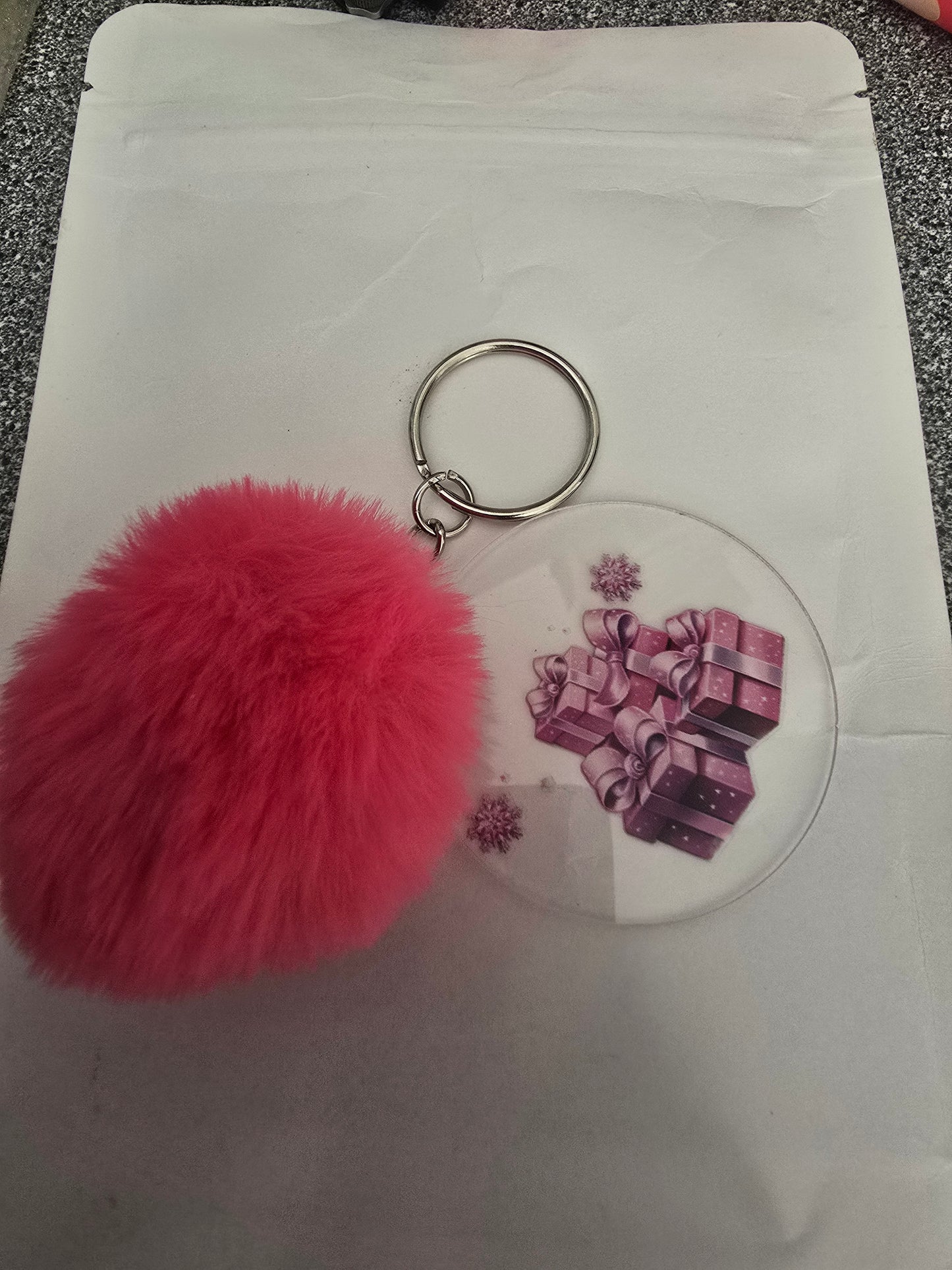 pompom keychains