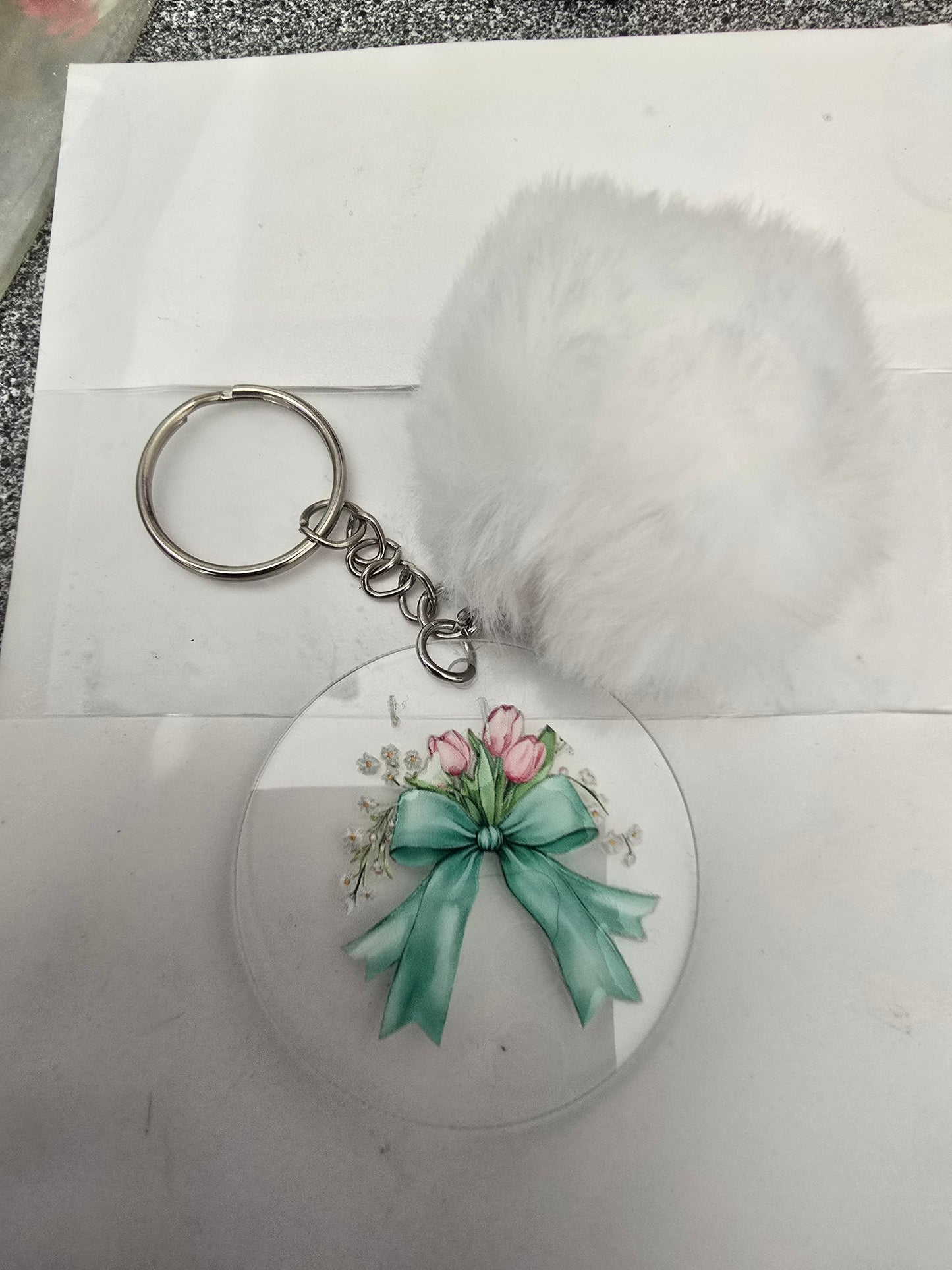 pompom keychains