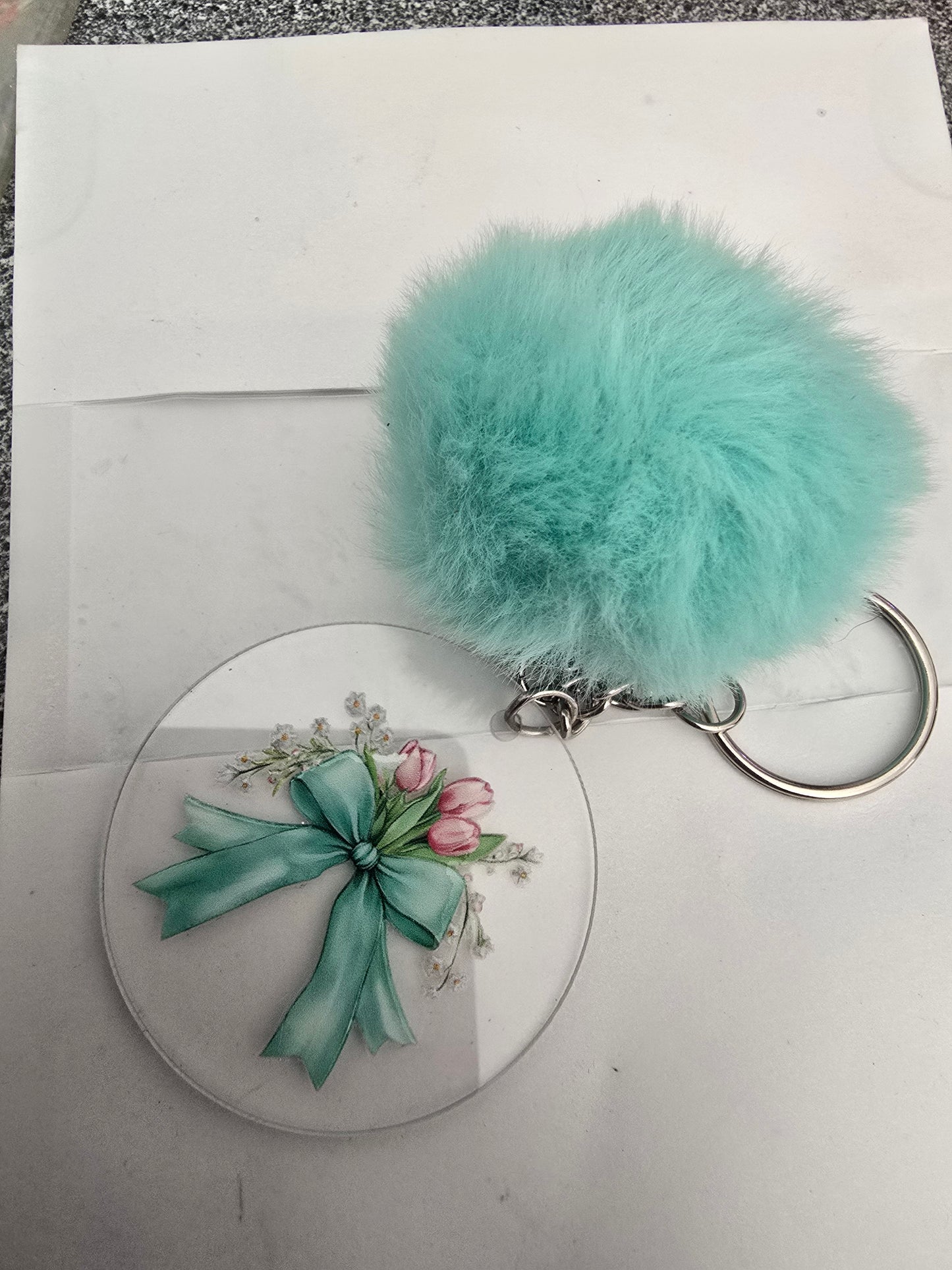 pompom keychains
